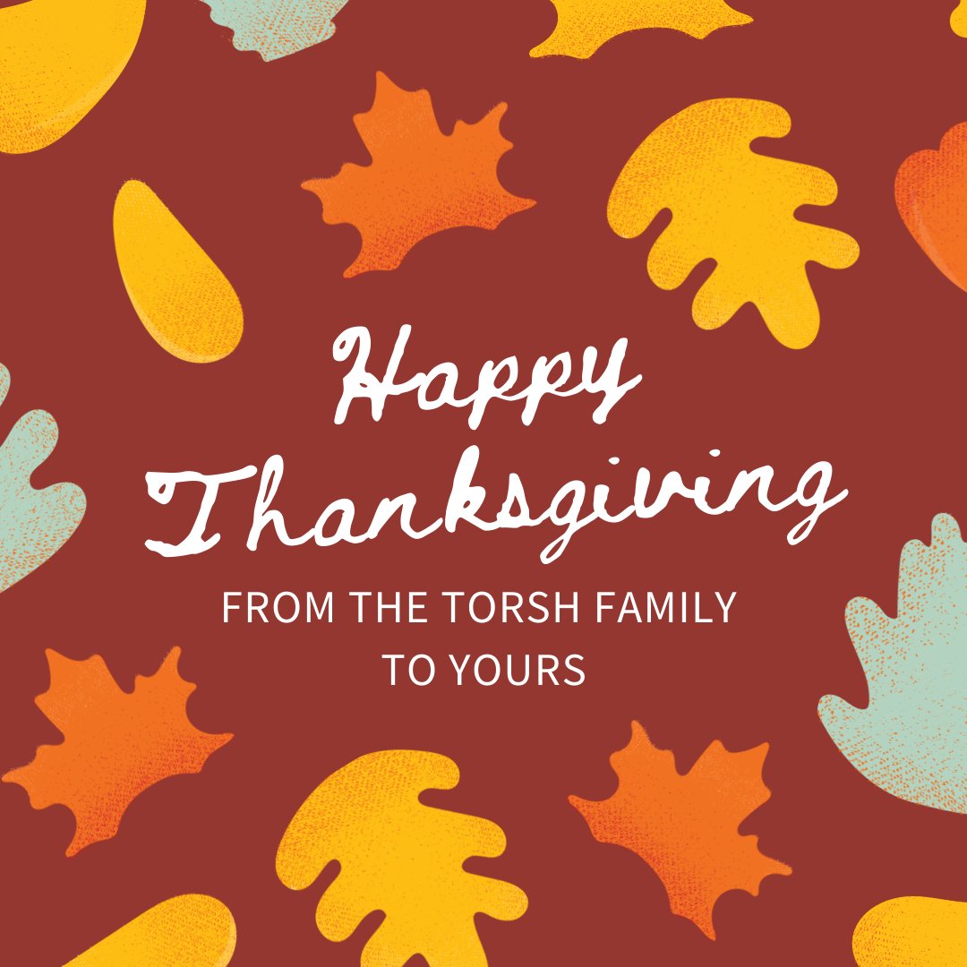 TORSHCO's tweet photo. Sending many wishes for a Happy Thanksgiving to the members of our extended TORSH family who are celebrating today! We have much to be thankful for - from our partners, to our employees, to the meaningful and impactful work that we engage in every day. (1/4) https://t.co/Jt6uvA70qF