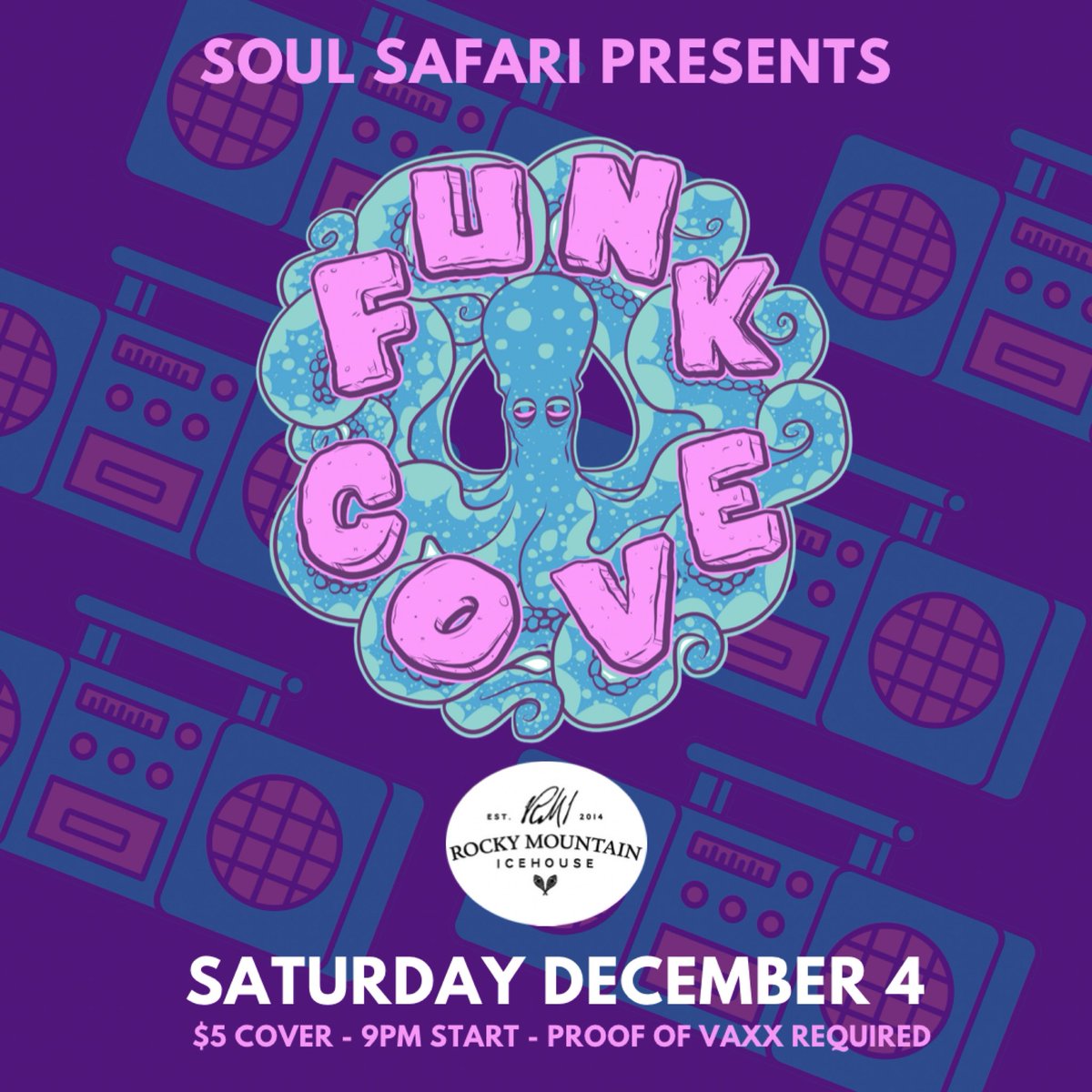icehouseyeg's tweet photo. Just announced! Next Saturday Dec 4, Edmonton’s newest funk band @FunkCove hit the Icehouse stage! Only $5 cover to shake your butts
Get down on it! https://t.co/xgaSIqCFko