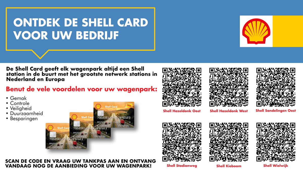 shellstations's tweet photo. Ontdek de kansen voor uw #wagenpark met de #Euroshell Card 
-de #tankpas waar u meer uithaalt. Boordevol voordelen en handige diensten https://t.co/EbLMm1OfEJ https://t.co/zKbIs3RDIU