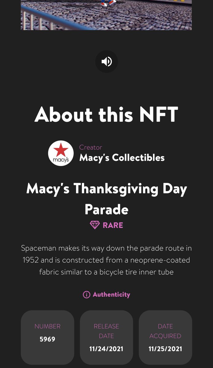 I managed to grab one of the 9500 free #NFTs from @Macys this morning and apparently it’s one of the rare ones ☺️ number 5969 🙌🏽 Get your wallets ready lol #nft #NFTGiveaway #MacysParade #macysnft