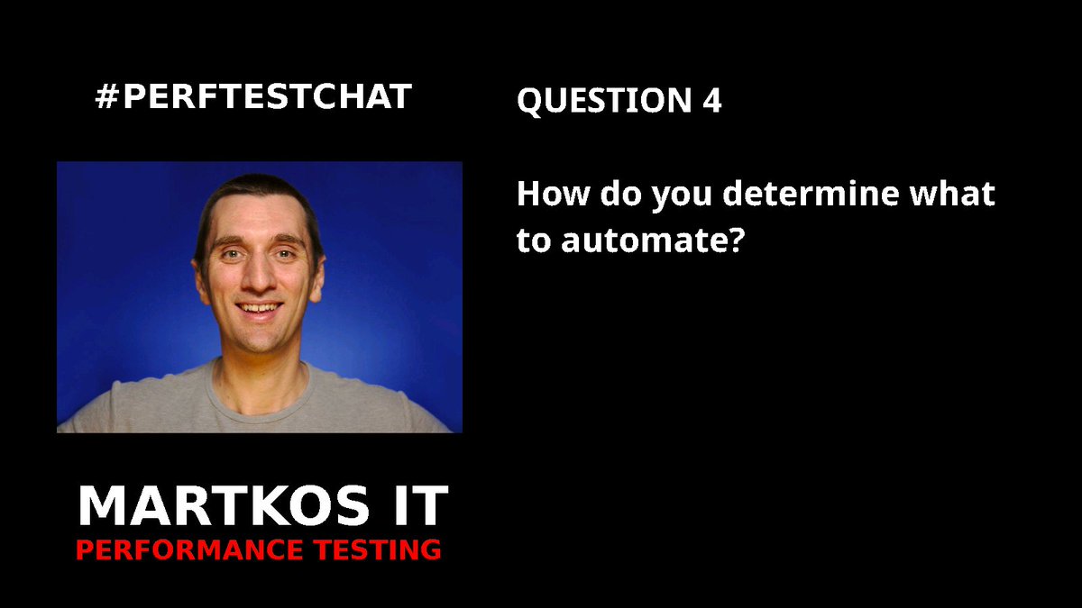 MartkosIT's tweet image. Q4) How do you determine what to automate?
#PerfTestChat
#PerformanceTesting
#PerformanceEngineering