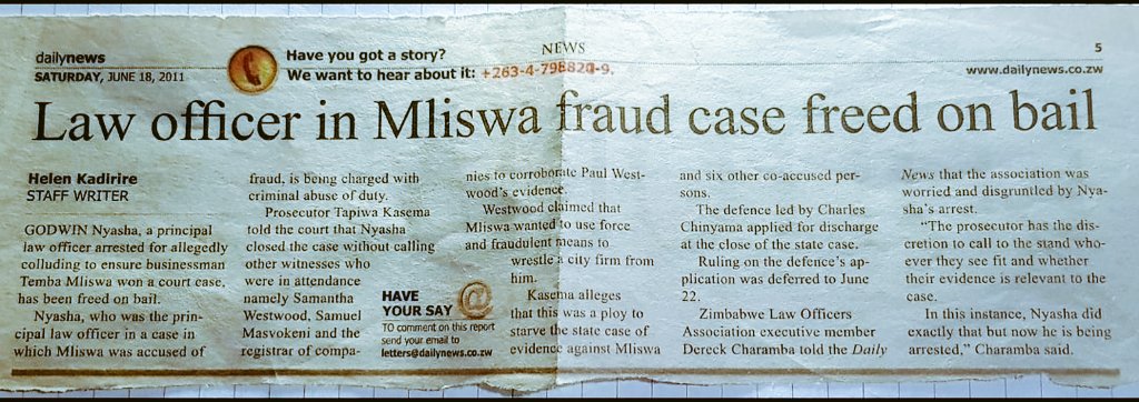 PaulPaulus13's tweet photo. @Judge_egamha @edmnangagwa @DrGugu_WNcube #Mliswa was arrested for #fraud⁉️#Katiyo ruling "big names were meant to instill #fear in the complainant Mr Paul Westwood &not to #misrepresent.""Acquitted" yet he was arrested #fraud charges with His 5Co-accused #corruption
#Mutasa ordered🛑of #WestwoodCase🇿🇼⚖ https://t.co/kpYdhlIRt7
