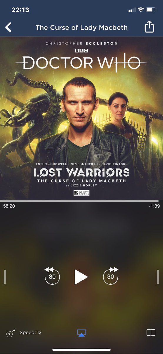 mrdavidjwilson's tweet photo. Half way through latest @bigfinish Ninth Doctor tales - marvelous stuff can’t praise them highly enough ! It’s old school new Doctor ! Sad knowing I’ve only two stories left , can only hope for many many more !! #BigFinish #DrWho #Dr9 #knockingitoutthepark https://t.co/unp8Va6d6T