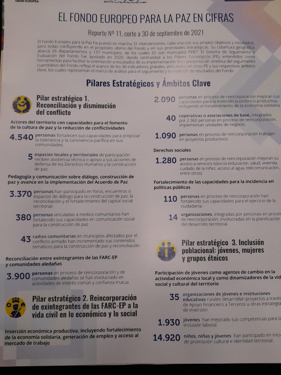 APCColombia's tweet photo. @RoccoBusco jefe de #Cooperación de @UEenColombia presenta los resultados en estos #5AñosTejiendoPaz 🇨🇴🕊️🇪🇺. #EUDev #Globaldev #FondoEuropeoParaLaPaz https://t.co/qF68z66Yi8