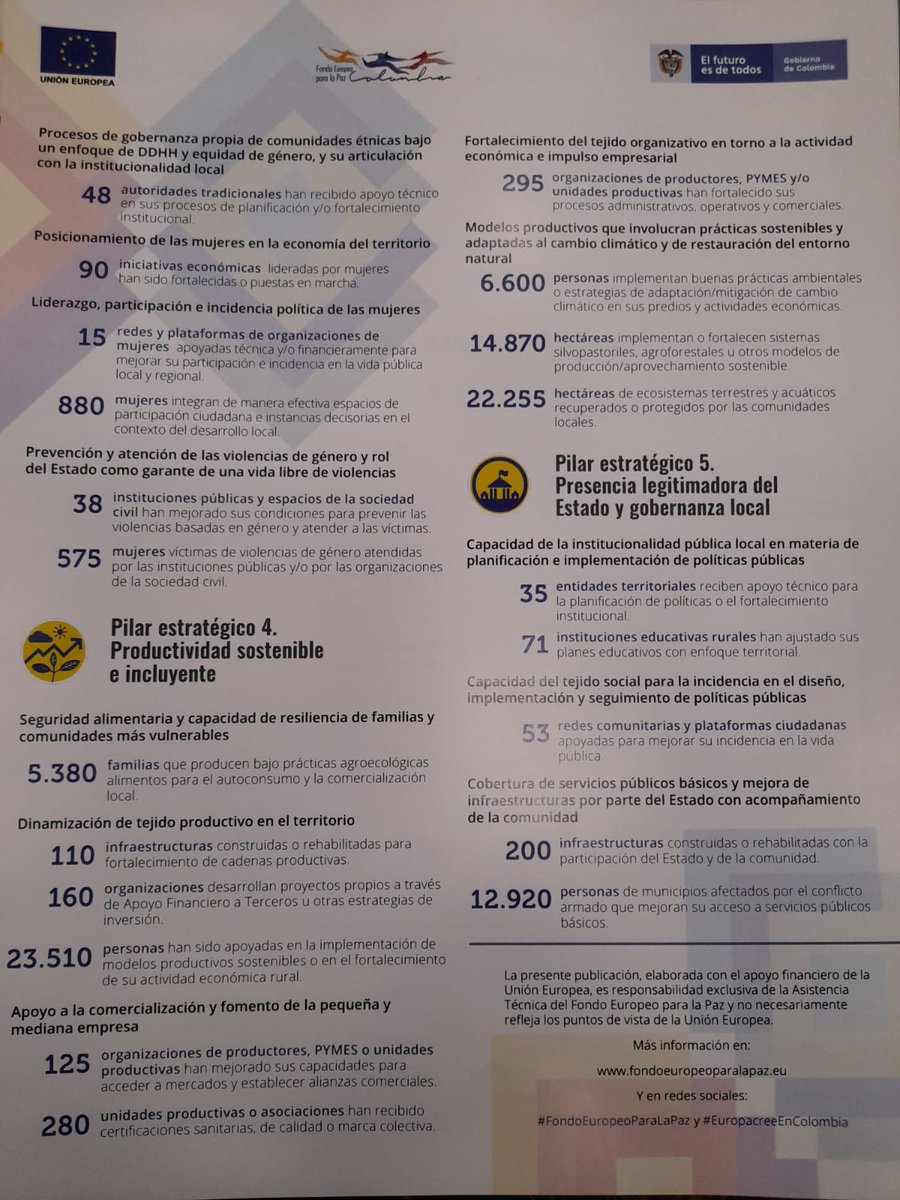 APCColombia's tweet photo. @RoccoBusco jefe de #Cooperación de @UEenColombia presenta los resultados en estos #5AñosTejiendoPaz 🇨🇴🕊️🇪🇺. #EUDev #Globaldev #FondoEuropeoParaLaPaz https://t.co/qF68z66Yi8
