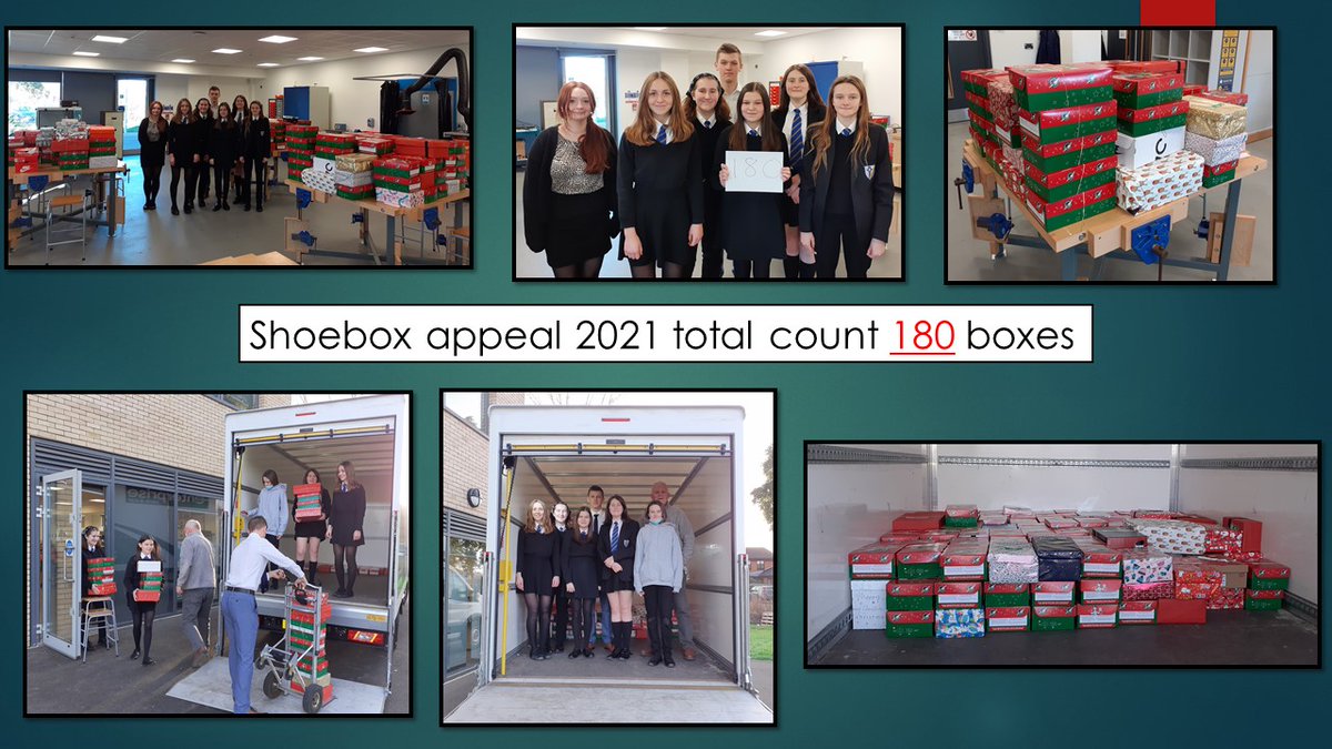What a result! Big thanks to Caldicot School's families and friends who have contributed to an amazing 180 boxes for the Shoebox Appeal this year!