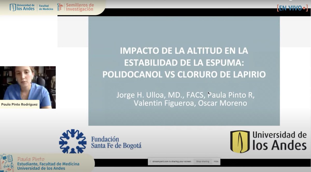 paulapintoro's tweet photo. Presentando en el evento de Semilleros de Investigación 2021-2 @MediUniandes @FSFB_Salud #WomenInResearch #WomenInScience https://t.co/FTfK9hnl9c