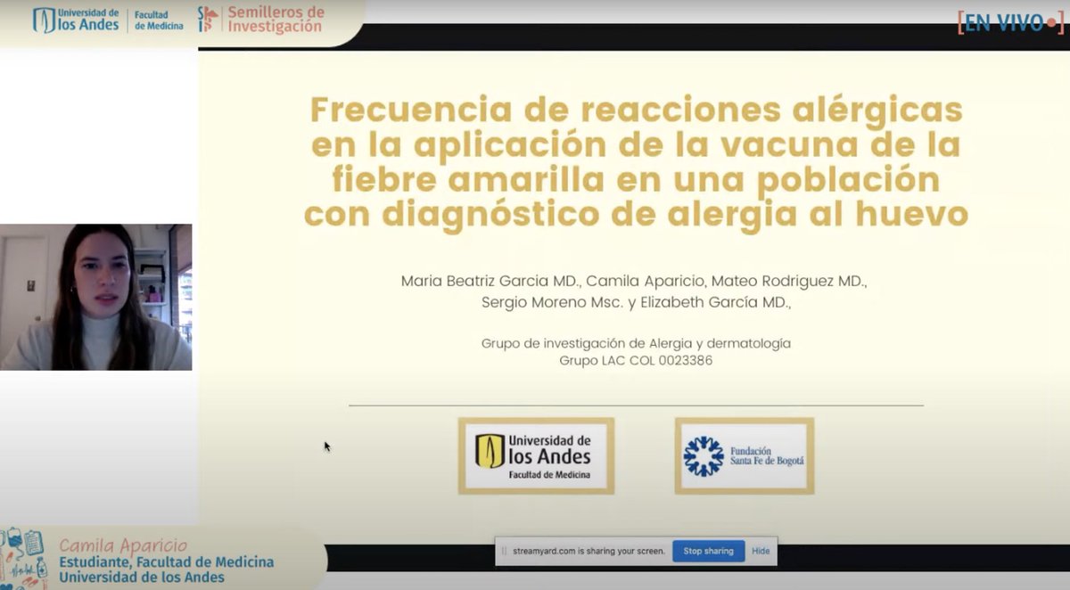 paulapintoro's tweet photo. Presentando en el evento de Semilleros de Investigación 2021-2 @MediUniandes @FSFB_Salud #WomenInResearch #WomenInScience https://t.co/FTfK9hnl9c