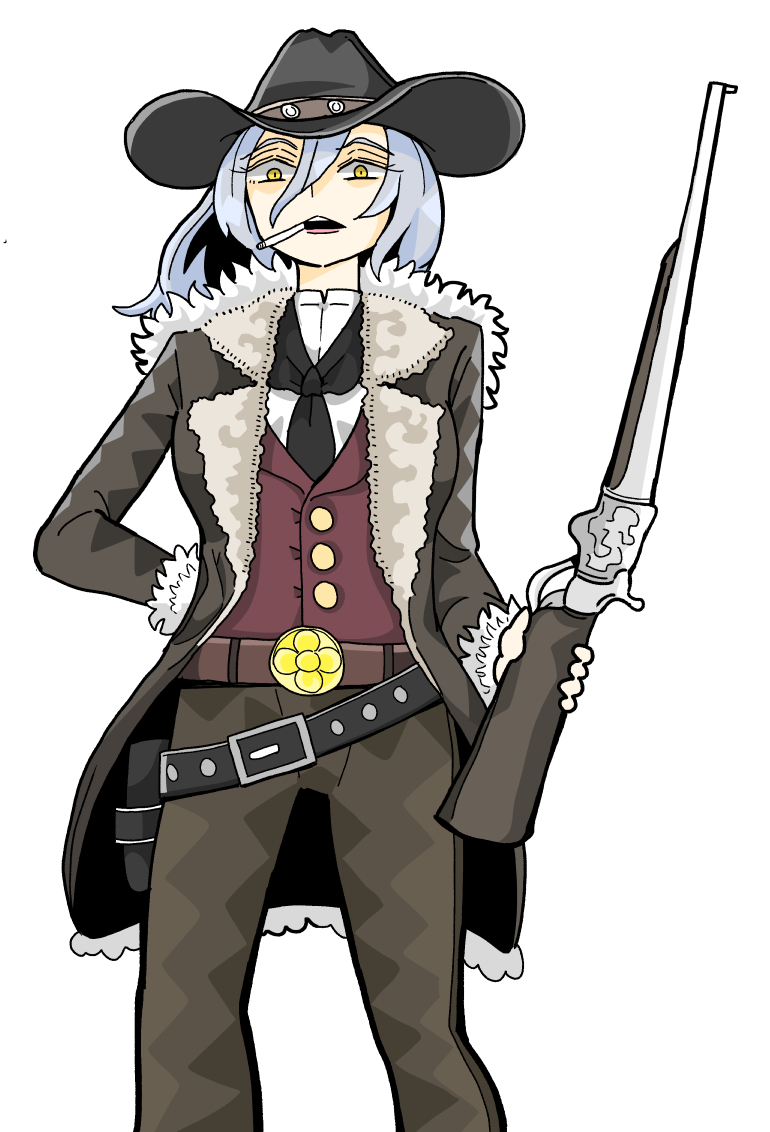 女ガンマン 電気ウサギのイラスト