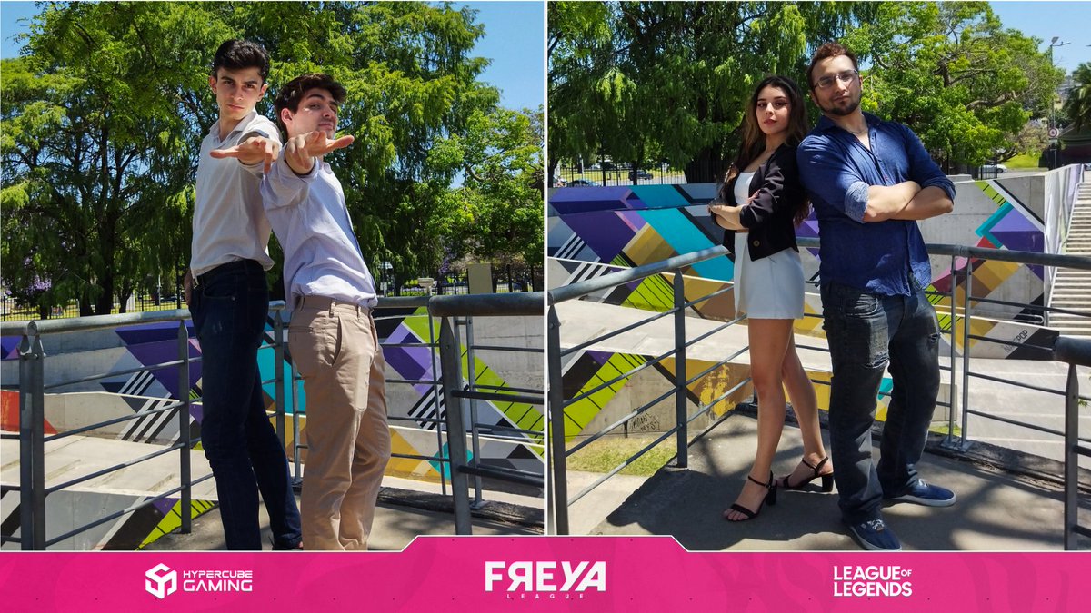 ghypercube's tweet photo. Casters y Conductores listos para la Gran Final de la liga femenina de League Of Legends Freya League! 

Realizamos una sesión de fotos en la Facultad de Derechos de la UBA, si quieren ver completo pueden in al Instagram de Freya 🥰 https://t.co/85r9inSI2V