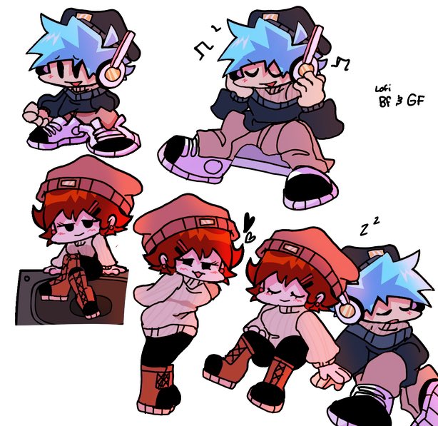 ItsTeamHorizon's tweet image. Thank you for 400 followers! As promised, here’s our Lofi BF &amp;amp; GF designs! Feel free to draw them and be sure to use #LofiFunkin in your tags so we can see them!😄