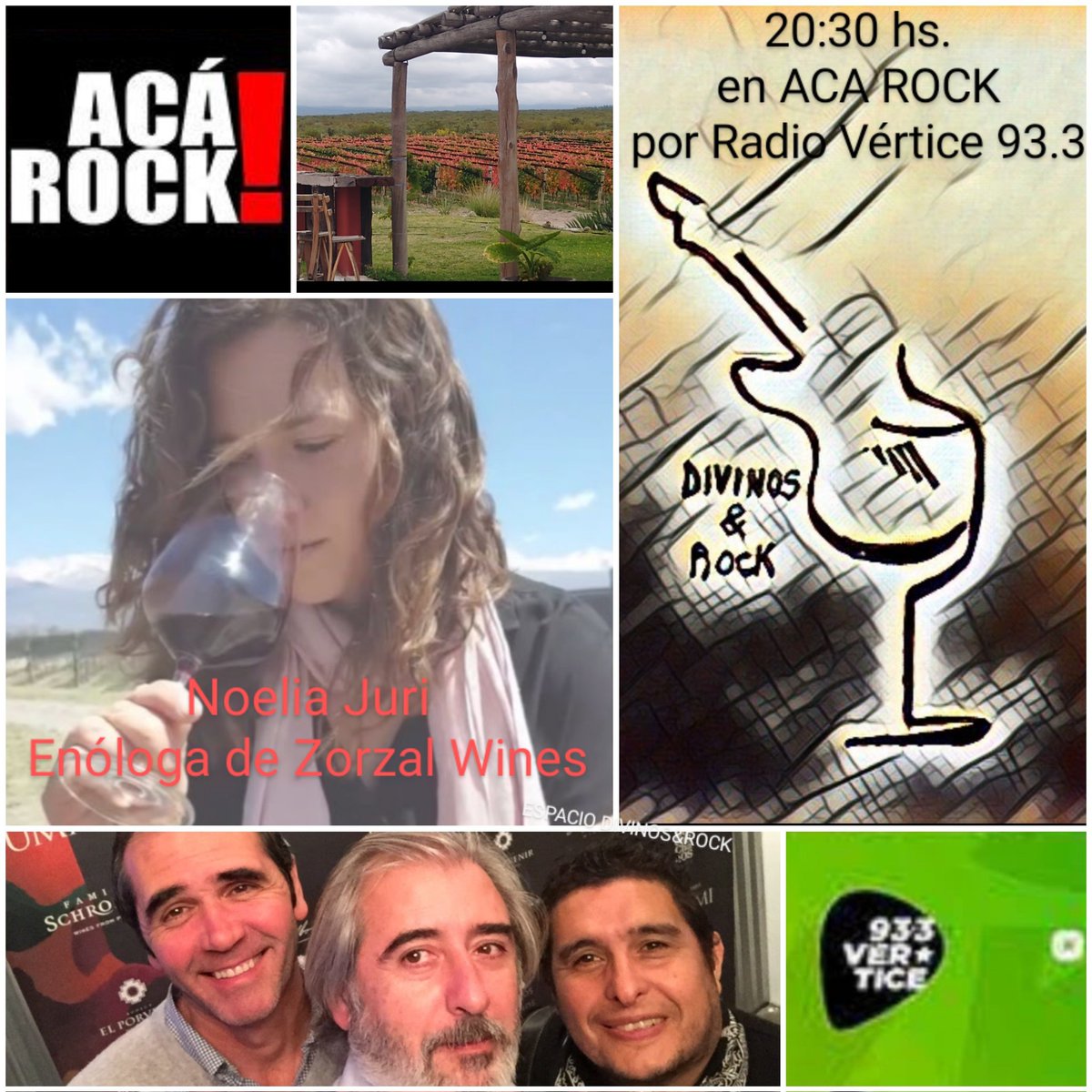 Hoy en Divinos&amp;Rock la genia de Noelia Juri, enóloga de Zorzal Wines, va a hablar de lo que esta pasando por Gualtallary, lugar emblemático del Valle de Uco. Y además, vas a tener muy buena música. Ideal! De 20:30 a 22:00 por Radio Vértice 93.3 La Plata. Msjs whatsapp  2216779933