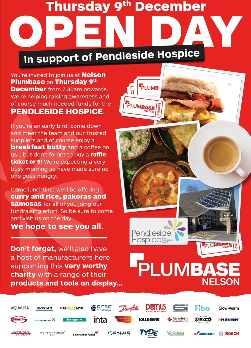 plumbasenelson's tweet photo. OPEN DAY 9TH DECEMBER.
RAISING MONEY FOR #PENDLE HOSPICE.
HOST OF SUPPLIERS, FOOD AND RAFFLES ON DAY. https://t.co/vrZVYoeB3g