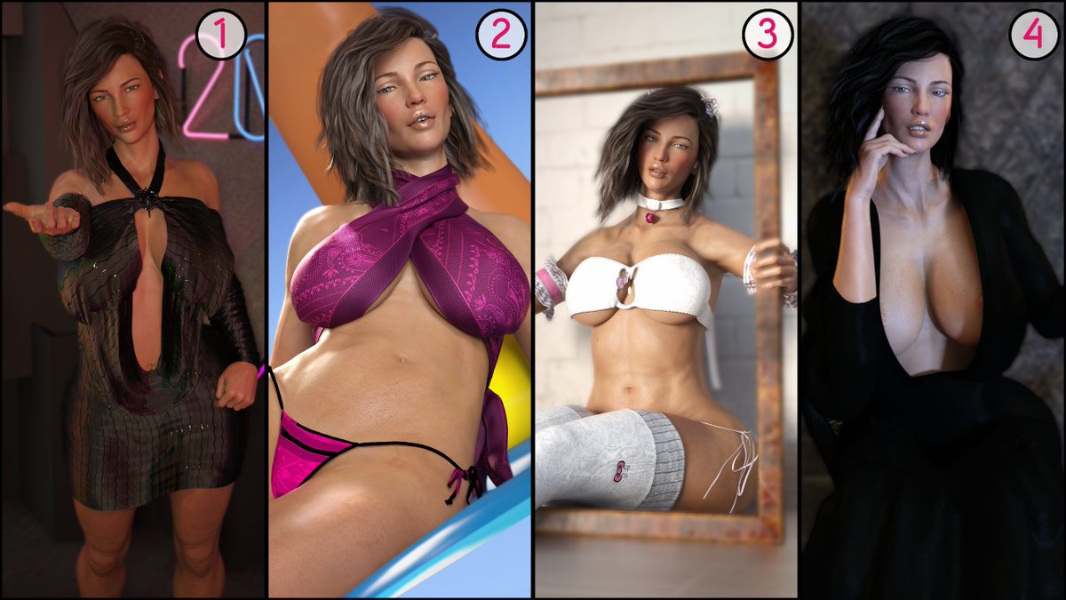 Zero2Games's tweet photo. Vanessa won the poll to be the focus character for the first Time Fragment bonus in Chapter 03, but now it’s time to choose her outfit! Polls are now live on Patreon and Subscribestar!

https://t.co/u4gYxHol4b
https://t.co/3y6W0dOo2A
#indiegame #visualnovel  #lewdgame https://t.co/kncykV14R8