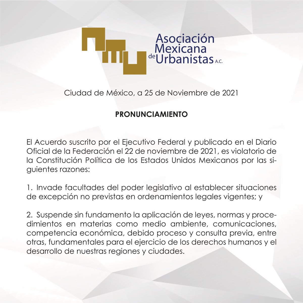 Asociación Mexicana de Urbanistas, AC. tweet media