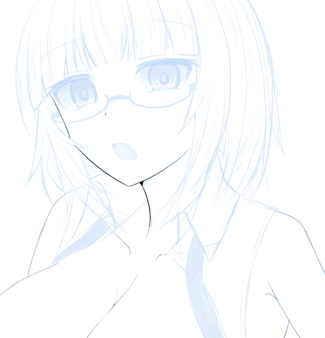 今回の線画は軽めに。その代わり肌の塗りをドスケベェのコッショリましましにする 