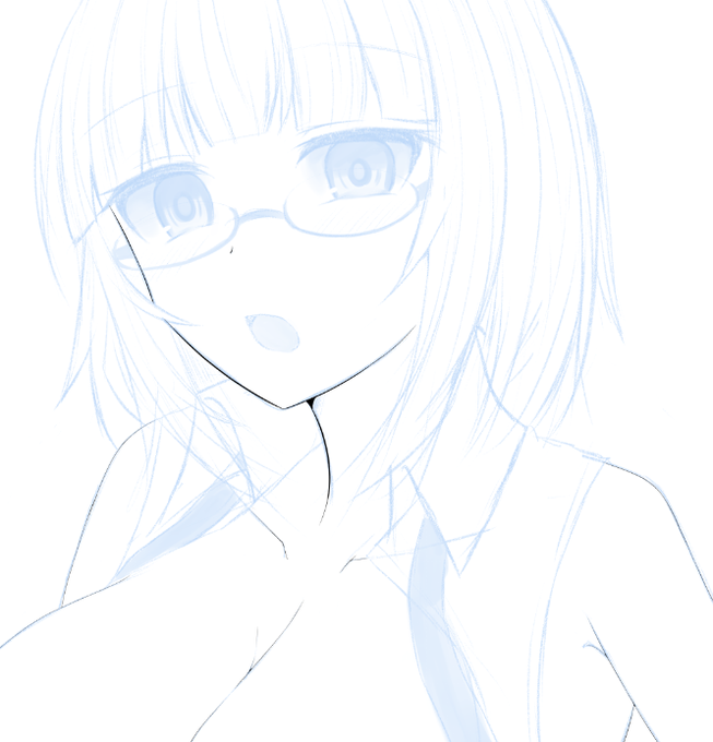 今回の線画は軽めに。その代わり肌の塗りをドスケベェのコッショリましましにする 