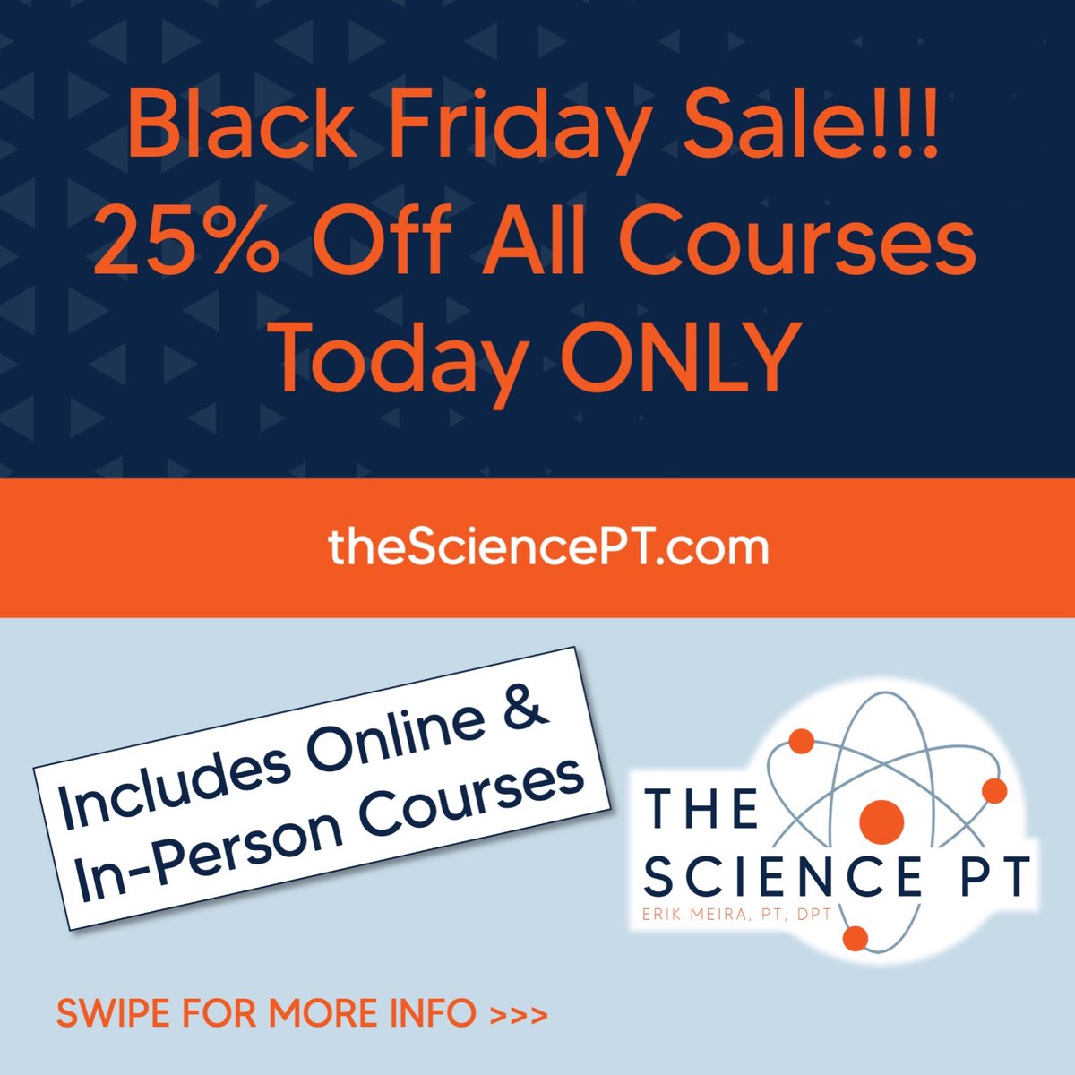 erikMeira's tweet image. Surprise!
Everything on my website is
25% off TODAY ONLY!!!
That includes all of my online courses AND all of my in-person courses (2022 courses get additional early bird discount)
courses.thesciencept.com/courses/