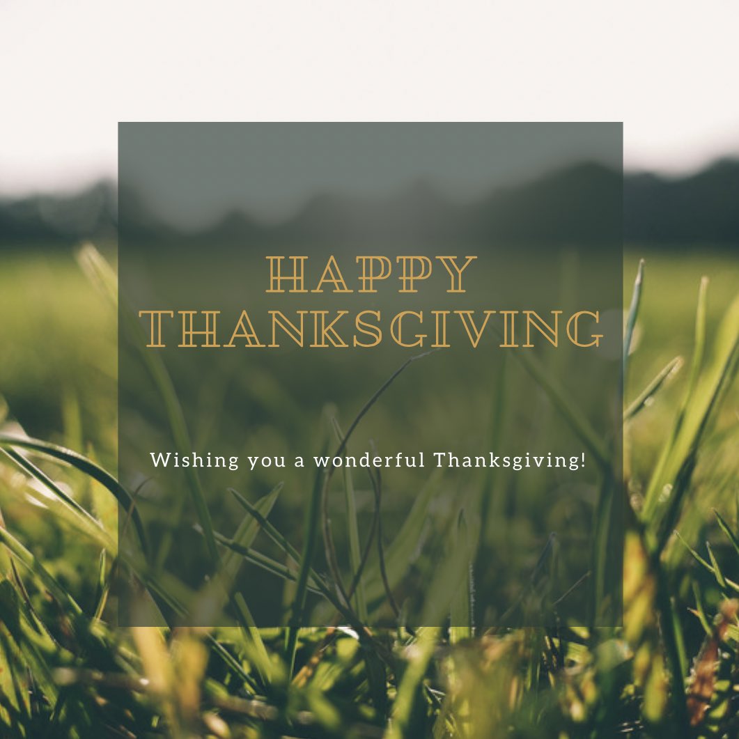 ststurf's tweet photo. Wishing you and your family a wonderful Thanksgiving! We are grateful for you!
#thanksgiving #thankful #ststurf #turfnation #turfmanagement https://t.co/8Fft44gbTK