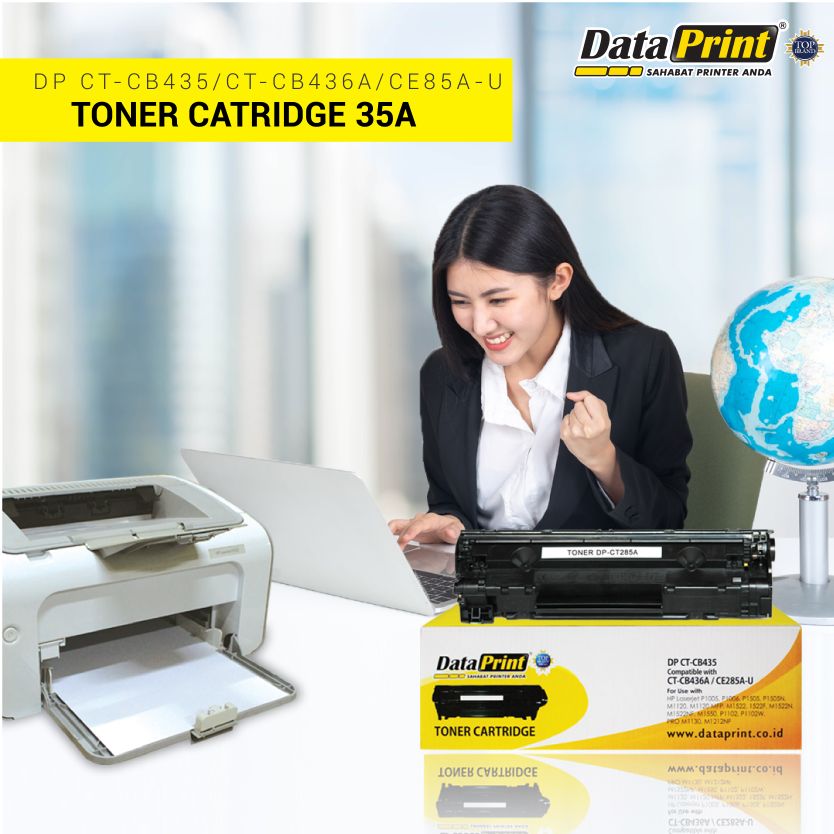 dataprintindo's tweet image. DataPrint DP CT-CB435A Toner Cartridge printer LaserJet yg dapat mencetak dgn kualitas baik dan original DataPrint. Langsung dapat digunakan dan tidak perlu melakukan refill toner. 
Kompatibel dengan printer HP LaserJet P1005, P1006, P1505, P1102

#tonerprinter #tonerhp