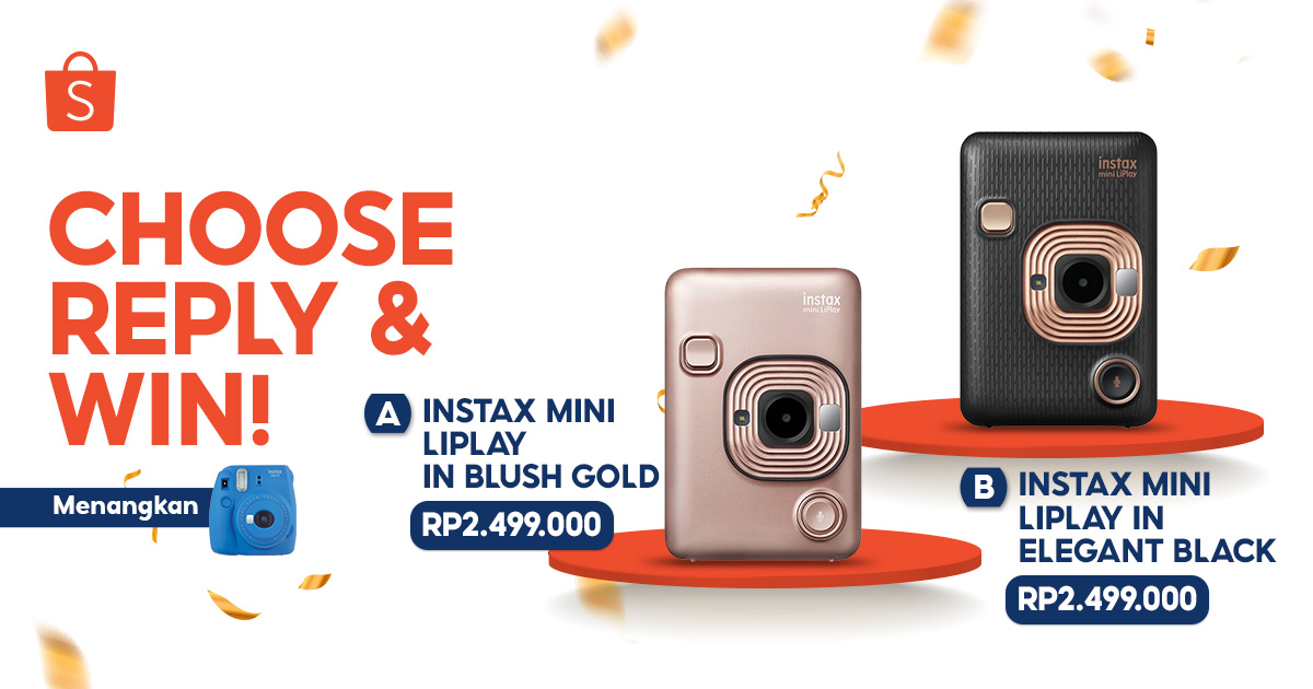 ShopeeID's tweet photo. 🧡 GIVEAWAY INSTAX MINI 9 🧡

Sobat Shopee! Mau dong dapetin Instax Mini 9 dari mimin? Yuk, ikuti caranya:

1. FOLLOW @ShopeeID 
2. RT &amp; LIKE tweet ini
3. REPLY "A/B #KejutanInstaxDariShopee" YANG BANYAAAAK!

Pemenang dipilih acak &amp; diumumkan 30 November '21. https://t.co/UBEmQjWose