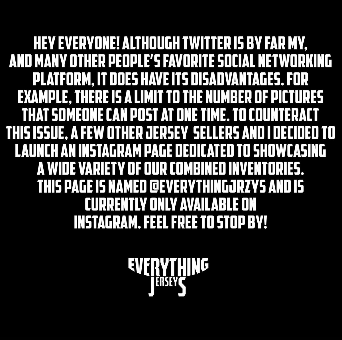 GTAC13JERSEYS's tweet photo. Launching at Midnight:
We plan on using @everythingjrzys on Instagram as an alternative to showcase our jerseys as one collective unit, and for you to find and purchase jerseys from the same trusted sources that you know. 
https://t.co/RJCcKKEo0E https://t.co/HvaHmrWSag