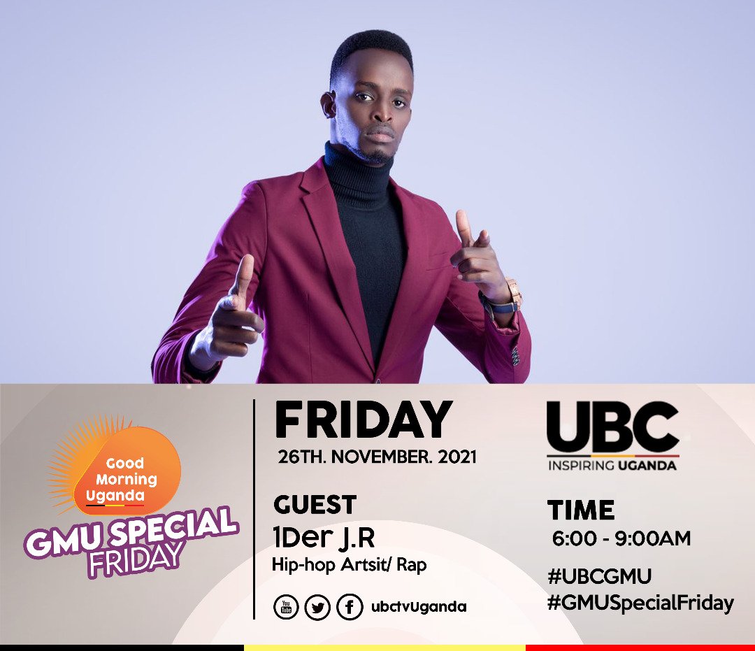 ubctvuganda's tweet photo. Our special guest today is hip-hop &amp; rap artist @1der_jr. #UBCSpecialFriday https://t.co/ixArGU3VVY