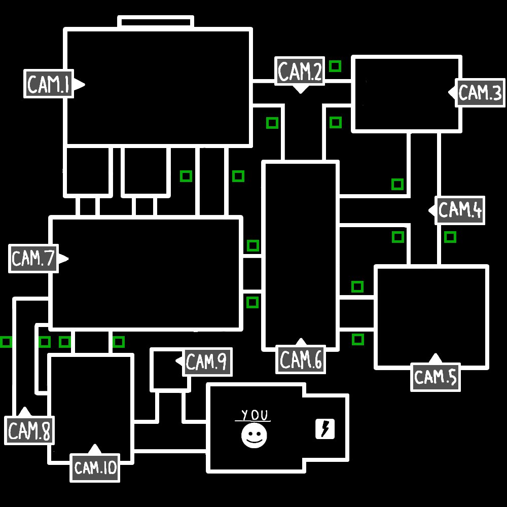 RSpace27 on X: Made a Fnaf camera map for my #FNAF fangame   / X