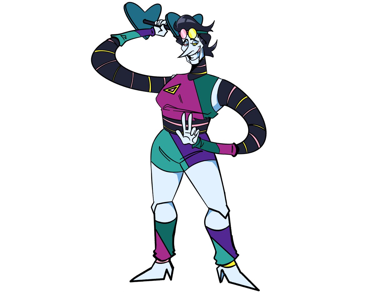 drill_teeth's tweet photo. DANCE, [[BABY]] !!! #spamton #spamtonfanart #spamtonEX Decided my Spamton EX will be inspired by jazzercise. https://t.co/8QsqtNaRPR