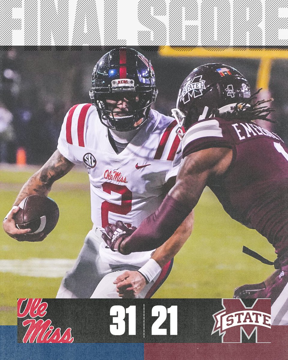 The Rebs run this state!

<a href="/OleMissFB/">Ole Miss Football</a> wins the Egg Bowl 🥚🏆