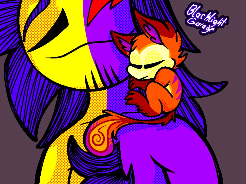 Blacklit_Garage's tweet photo. (Totally didnt forget that I didn't post this yet)
Meet Fenyx! Vick and Florence's new adopted daughter! She is small, kinda breathes fire... she has caught every single peice of clothing they have bought/made for her on fire and they havn't had her for a day yet... https://t.co/rgMs0HS3Oi