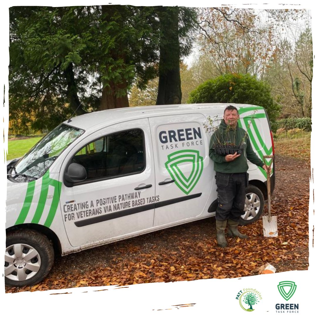 GreenTaskForce1's tweet photo. Our team in #Wales have had a busy #November planting 750 plants in Cleddon Hall, Trellech!

#greentaskforce #pattfoundation #veteranemployment #veteranssupportingveterans #treeplanting #wales #southwales https://t.co/gL905OhKuU