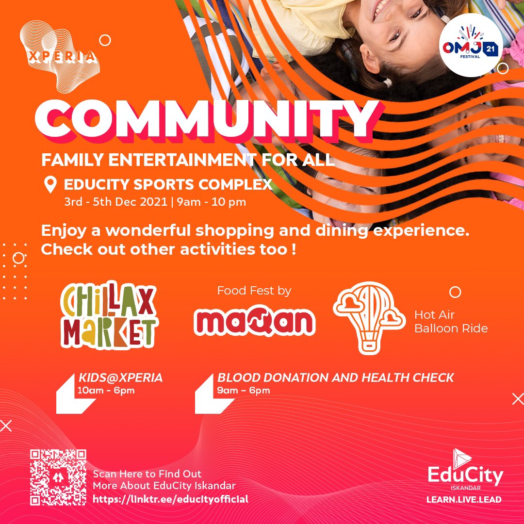 educityofficial's tweet image. FREE access for all, calling out to Johorean to come &amp;amp; support Johorean’s SMEs and startups at Chillax Market &amp;amp; get a fantastic dining experience from local delicacies to scrumptious desserts at MaqanSpace, EduCity Sports Complex!
#EduCity #xperiafestival #omjfest2021 #riseupOMJ