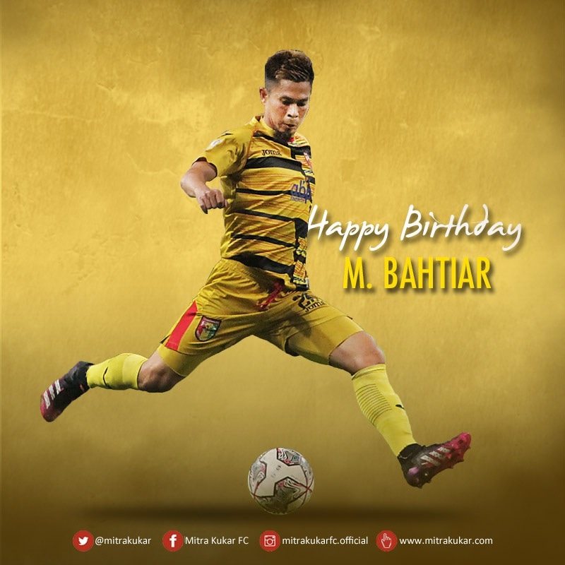 Selamat milad untuk si pemilik nomor punggung 26, Muhammad Bahtiar.

#AyoNagaMekes
#MitraKukarFC