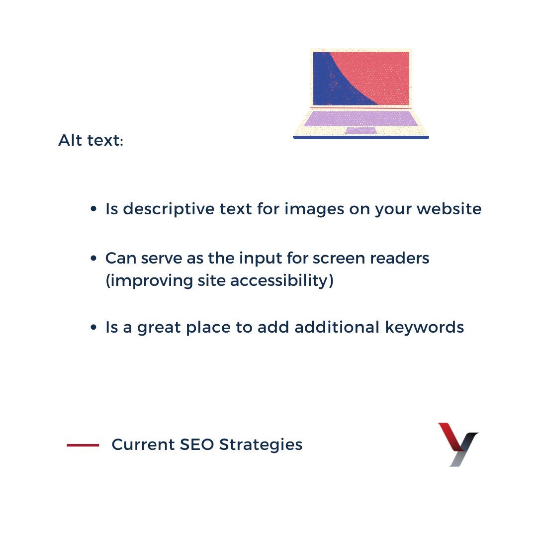 YardstickServ's tweet photo. Including alt text on your website images is a great way to improve site #accessibility, and increase your target keywords. Check out our blog for more #SEOTips:

https://t.co/PQ6meT2GVO https://t.co/nA3EOqcnXW