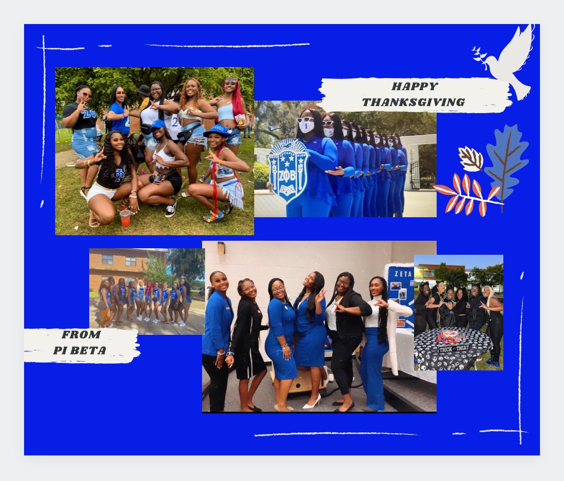 PiBeta1920's tweet photo. Today is the time to be thankful, remember good times, and embrace those who enrich our lives. Pi Beta is thankful for a lot of things, but we are most thankful for family, friends, and the sisterhood we share. Happy Thanksgiving!💙🤍🦃 #zphib #wearepibeta #bethankful https://t.co/7UlS3RVZcn