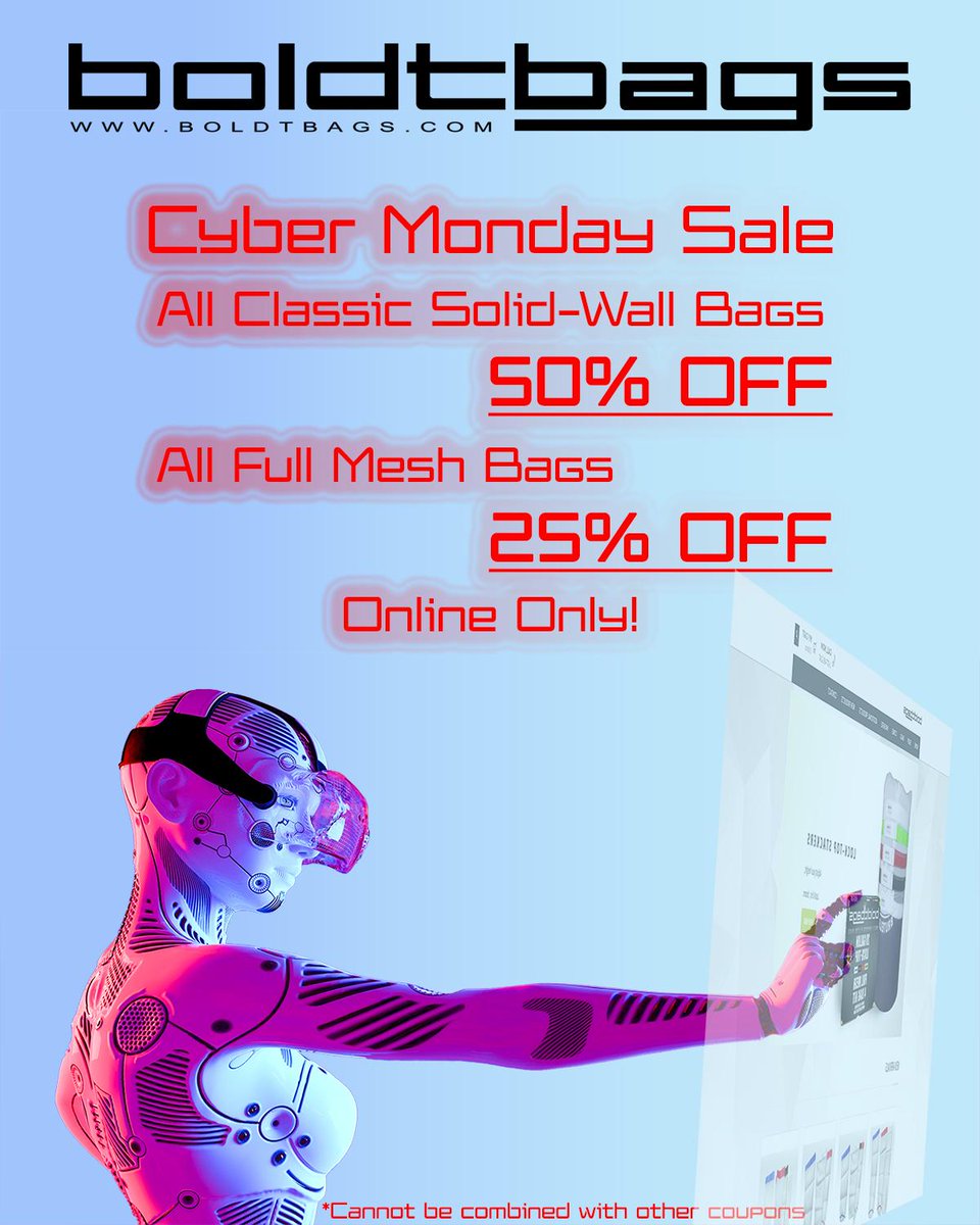 Boldtbag's tweet photo. Turkey's done! Time for Boldtbag's Cyber Monday Sale! Get 50% off all Classic Bags and 25% off all Full Mesh Bags and Select Items. Online only!
#CyberMonday
#boldtbags
#locktopstackers
#cannabiscommunity
#hashisback
#knowyourhashbagmaker
#humboldt
https://t.co/X5QafqEgEl https://t.co/7lgzpvrYT6