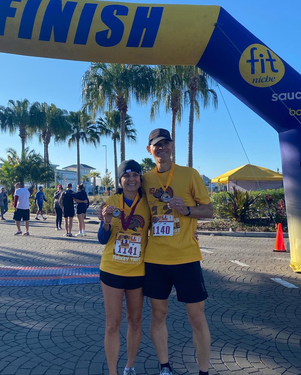 aciperski's tweet photo. Hers and his first in age group. We earned our Turkey and Pie. Proud of @CCiperski as her consistency and hard work pays off. @HeadsweatsCo #keepacoolhead #multirace #running #run https://t.co/tBOctteFeW