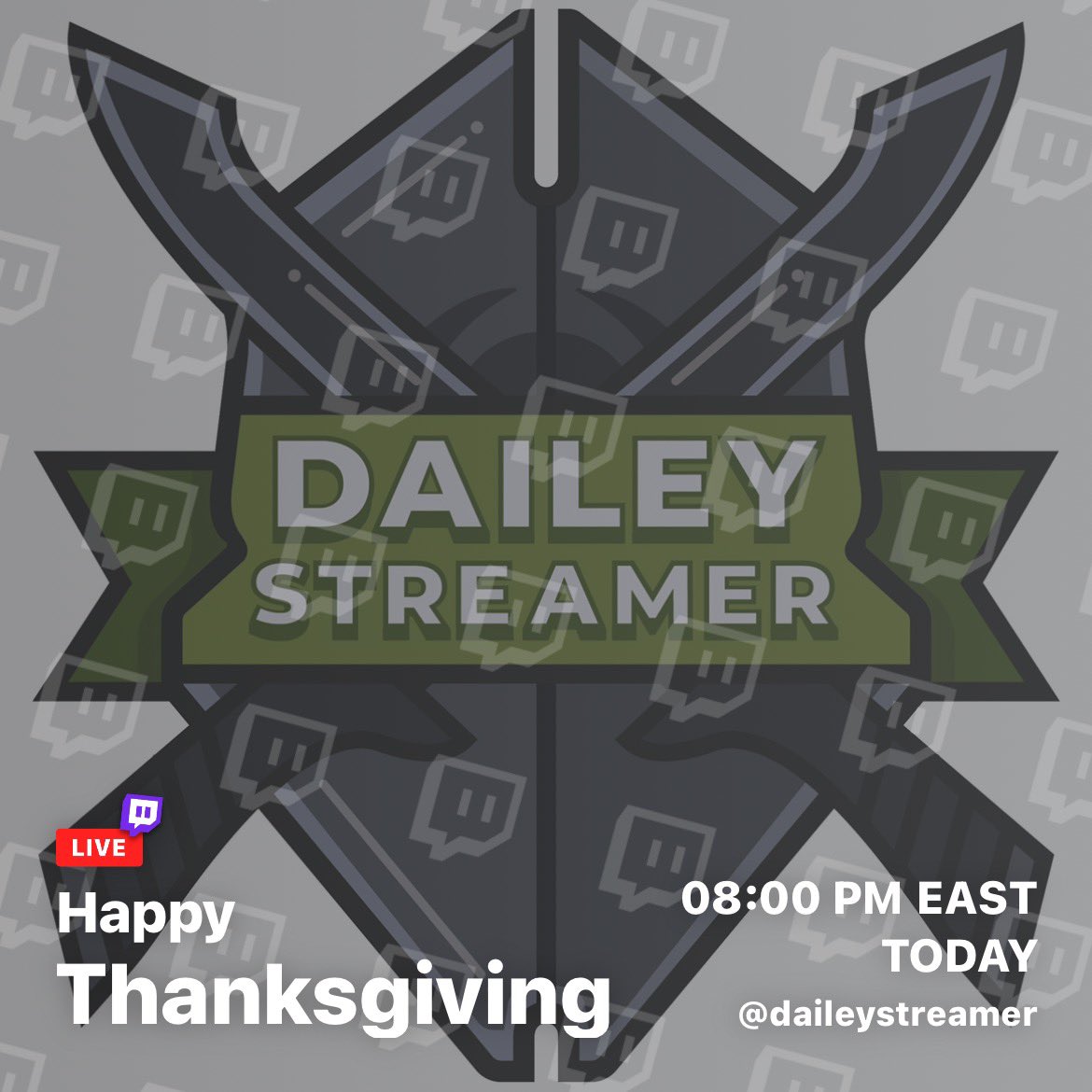 daileystreamer's tweet image. It’s been a long time since I did a late night drinking stream! It’s thanksgiving, let’s party! Starting at 8:00pm(est) 

Twitch.tv/DaileyStreamer

#jackbox #funnymoments #drinkingstream #uhoh