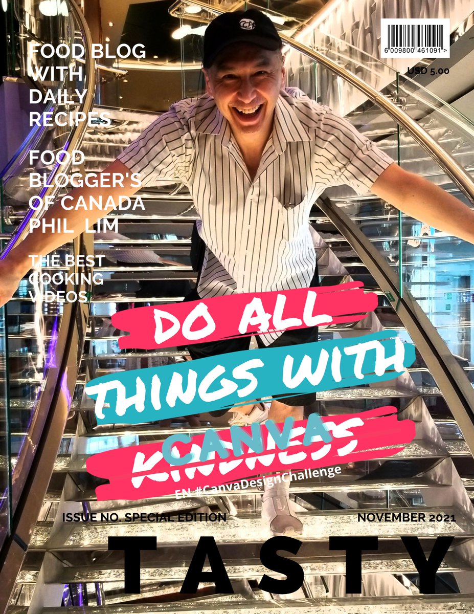 PLimEvents's tweet image. Having some fun with Canva  magazine cover challenge. 
Take a look at my Canva design!
How you like it? Give it some ❤ if you like it! 
#CanvaDesignChallenge #canva #Tasty #ChallengeAccepted #foodbloggersofcanada 
canva.me/hx41a77aulb