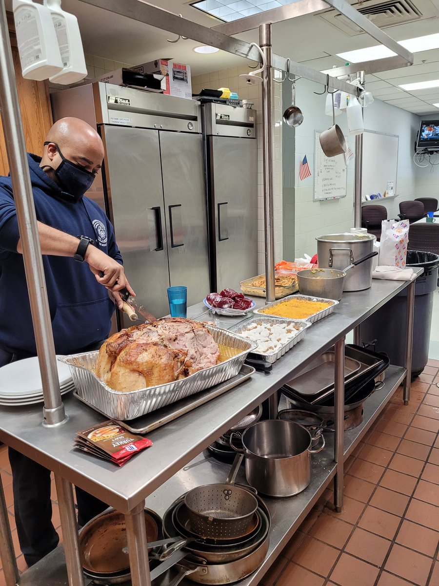 HCDFRS's tweet photo. Station 5B (Clarksville) feasted like royalty on a traditional Thanksgiving meal of turkey and all the fixings | @IAFF2000 @5thdistrictvfd https://t.co/mdG6W4LpbU