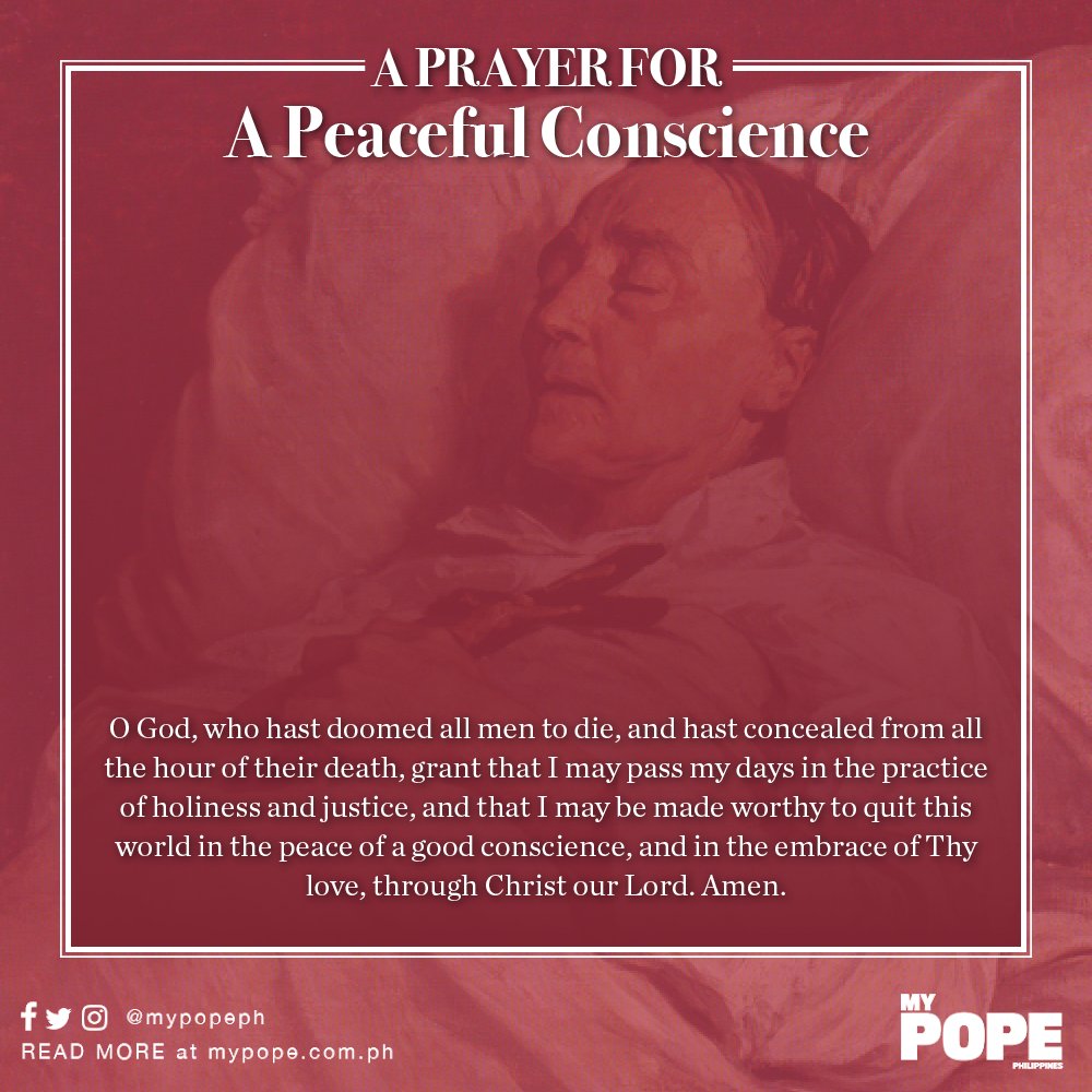 MyPopeMagazine's tweet photo. While we do not really know the day nor the hour of our death, it is important to live each day as if it could be our last–with a peaceful conscience.  #MyPopePH

https://t.co/HLKavNreeL https://t.co/nZG9lJgr9A