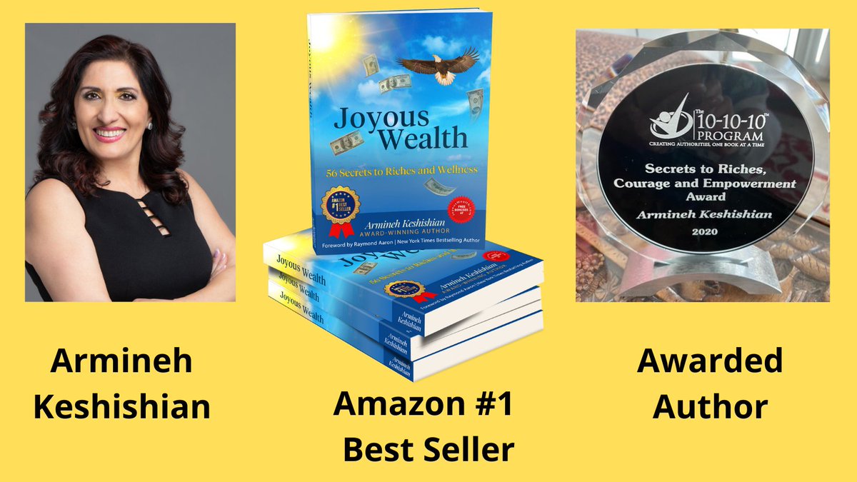 ArminehGlobal's tweet photo. I love Thanksgiving! Give the gift of love, knowledge and wisdom! "Joyous Wealth - 56 Secrets to Riches and Wellness" for Thanksgiving.
Black Friday Special price $15.99 
Amazon #1 best seller including 'Women in Business'.
https://t.co/qJeYfH3WsX https://t.co/aGAjyGH14O