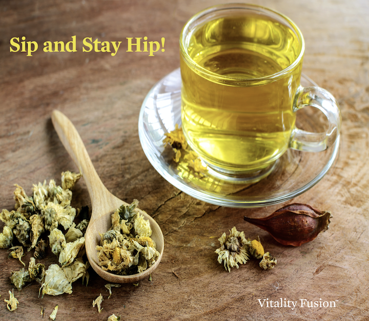 VitalityFusion's tweet photo. 🍵🌼  Flower tea is hip to sip! The beauty of some flowers runs much deeper than their “skin” -  they can be used as a comforting  tea during the fall and winter.  Chyrsanthemum is just one example; find out more about all of its benefits at https://t.co/jCQiFsXcvl https://t.co/P2yXDk0C6K