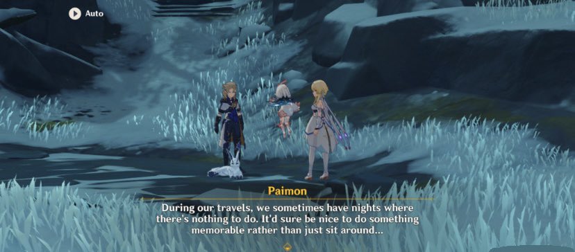 dinokeylies's tweet photo. //SPOILERS FOR 2.3 

I literally thought it was apart of the cut scene but it turns out it just really wanted to sit in front of albedo 😭 https://t.co/vyfCDhiOuK