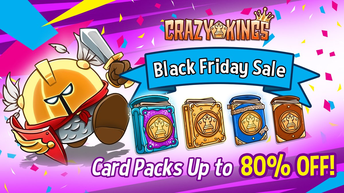 CrazyKingsGame's tweet photo. Black Friday Sale is here! It's also when Card Packs are up to 80% OFF💰! 

Limited time from November 26 to 29, don't miss out! https://t.co/GYmG9cQX54