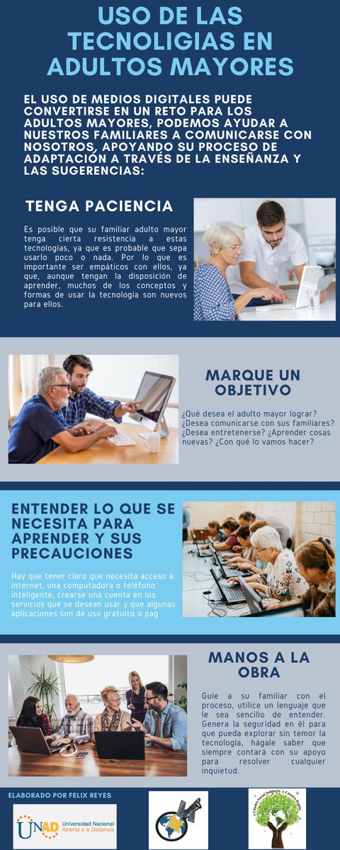 FelixReyes27's tweet photo. #SERVICIOSOCIALUNADISTAENCASA Les comparto recurso educativo sobre el uso de las tecnologías en adultos mayores @ElOIRdelaRegion @derlis888 @YairBarriosB @BibelisReyes @Onys011 @ClarethVargas @eljaiek_luis @paolitaflorez17 @BNDsandoval @Carkat06 @marulanda_1979 https://t.co/EFNLmIb1bA