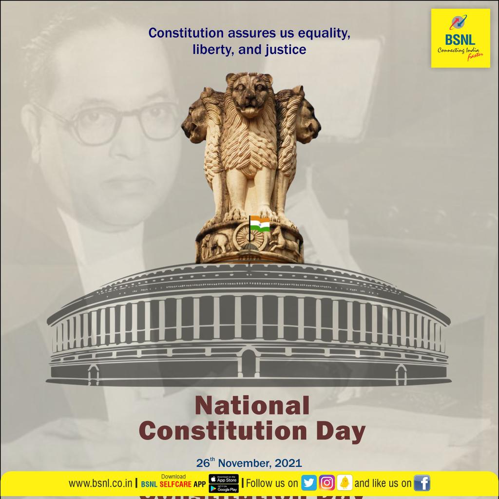 BSNLCorporate's tweet photo. A landmark day in the history of our #Nation was when the #Constitution was formally adopted. 
#ConstitutionDay #NationalLawDay https://t.co/zOMoNjw9iN