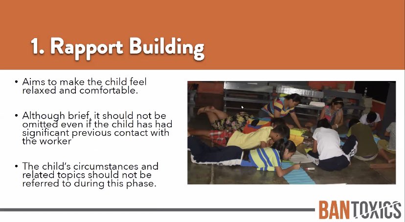 NOW: Lovely Galicia, SHIELD Focal Officer of the local government unit of Labo, Camarines Norte, shares her presentation on the best practices when conducting a child-friendly interview. 

Register here: bit.ly/3F9OaeE!

#BANToxics #childrights #EndChildLabor2021