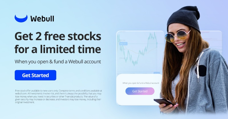 WebullGlobal's tweet photo. 🎁🎁Become an investor with 2 free stocks now!

👀👀Here’s how:

1. Open a Webull account = 1 free stock（valued up to $300）

2. Fund your new account with any amount = 1 free stock（valued up to $2000)